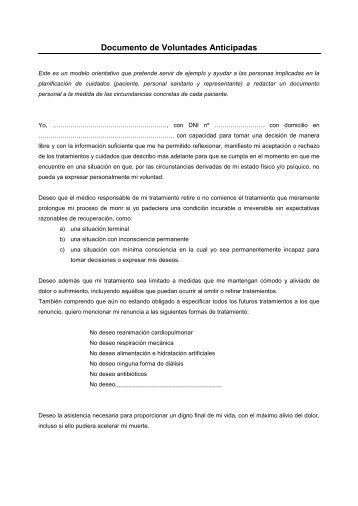 Documento de Voluntades Anticipadas - Osalde