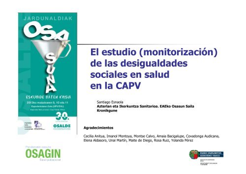 El estudio monitorizaciÃ³n de las desigualdades sociales en salud ...