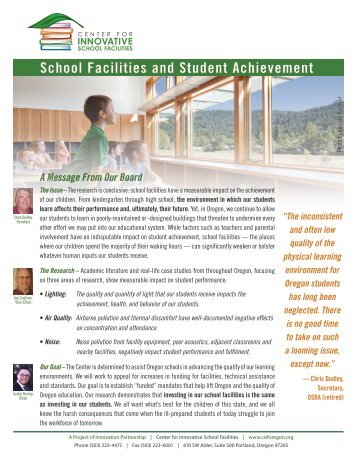 policy brief on school facilities and student achievement