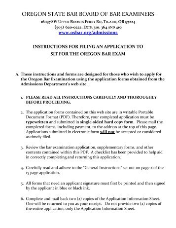 Applications - Oregon State Bar