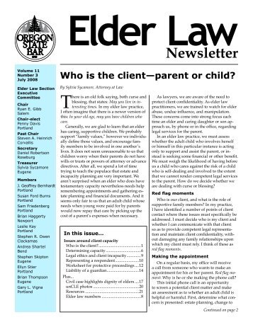 Elder Law Newsletter - Oregon State Bar