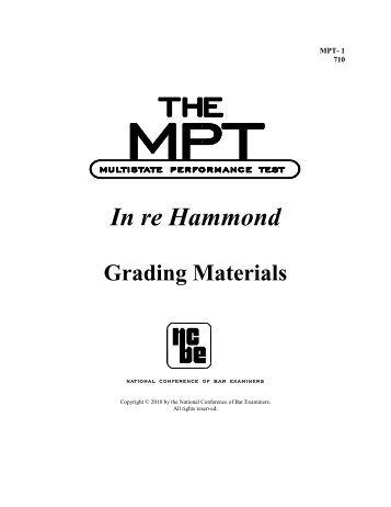 MPT Grading Materials July 2010 - Oregon State Bar