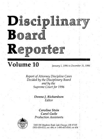 Volume 10' , - - Oregon State Bar