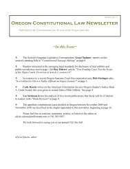 Oregon Constitutional Law Newsletter - Oregon State Bar