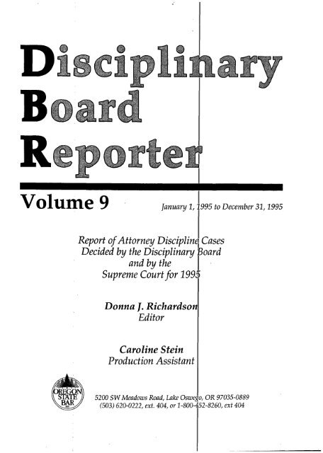 Volume 9 - Oregon State Bar
