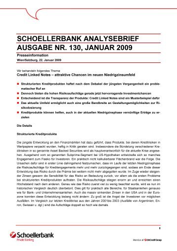 SCHOELLERBANK ANALYSEBRIEF AUSGABE NR. 130, JANUAR ...