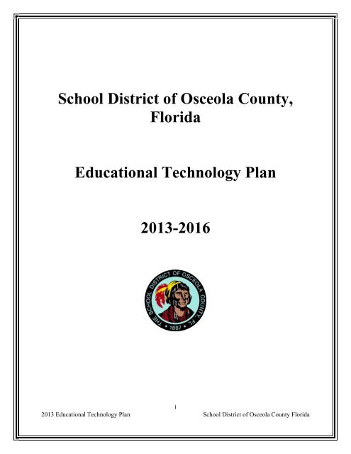 2013-2016 Technology Plan - Osceola County School District