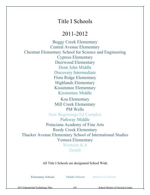2013-2016 Technology Plan - Osceola County School District