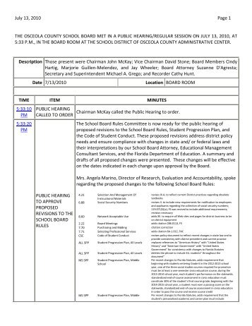 07/13/2010 M - Osceola County School District