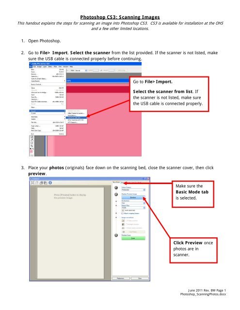 Photoshop CS3: Scanning Images