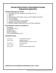 Osceola School District Intermediate Principal Employment Application