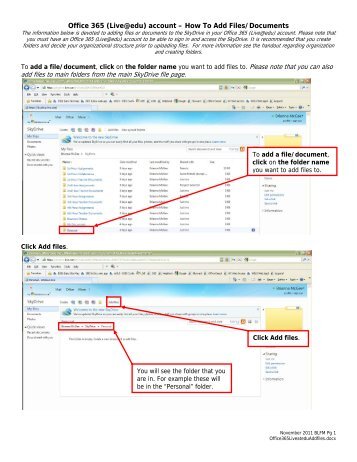 Office 365 (Live@edu) account â How To Add Files/Documents
