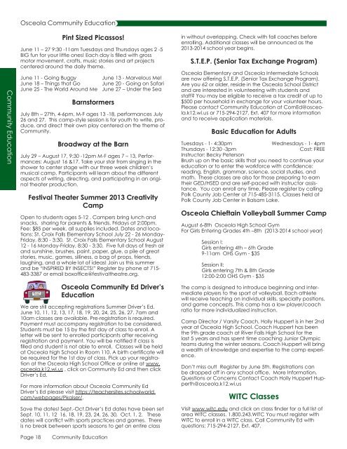 Download a Complete Copy of the Osceola School District Newsletter