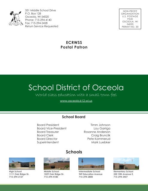 Download a Complete Copy of the Osceola School District Newsletter