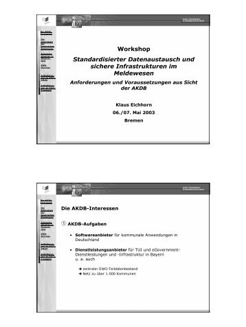 Workshop Standardisierter Datenaustausch und sichere ... - OSCI