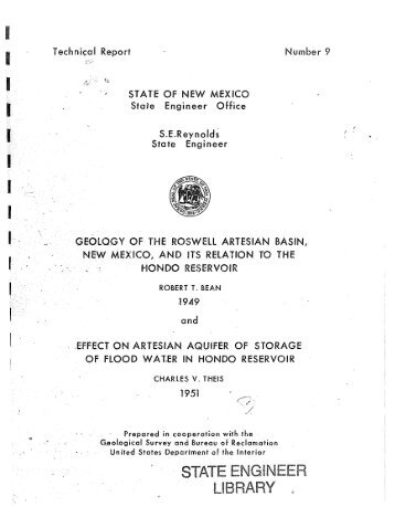 Geology of the Roswell Artesian Basin, New Mexico, and Its ...