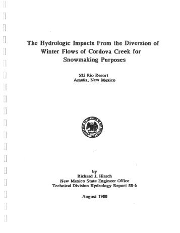 The Hydrologic Impacts From the Diversion of Winter Flows of ...