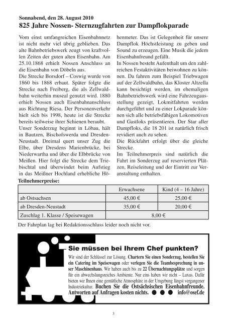 OstsÃ¤chsische Dampfzug-Zeitung