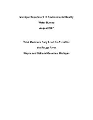 E.coli TMDL for the Rouge River - OSEH - University of Michigan