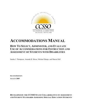 ACCOMMODATIONS MANUAL - The Office of Special Education ...