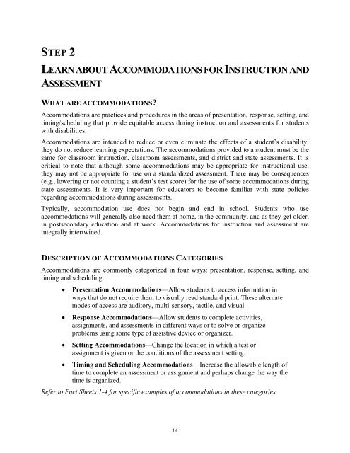 ACCOMMODATIONS MANUAL - The Office of Special Education ...