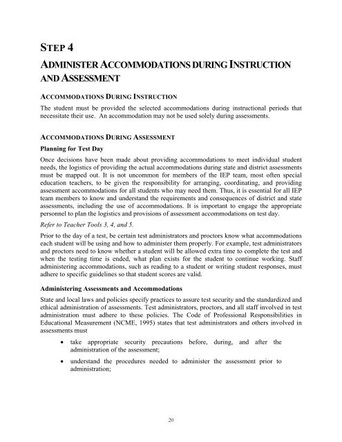 ACCOMMODATIONS MANUAL - The Office of Special Education ...