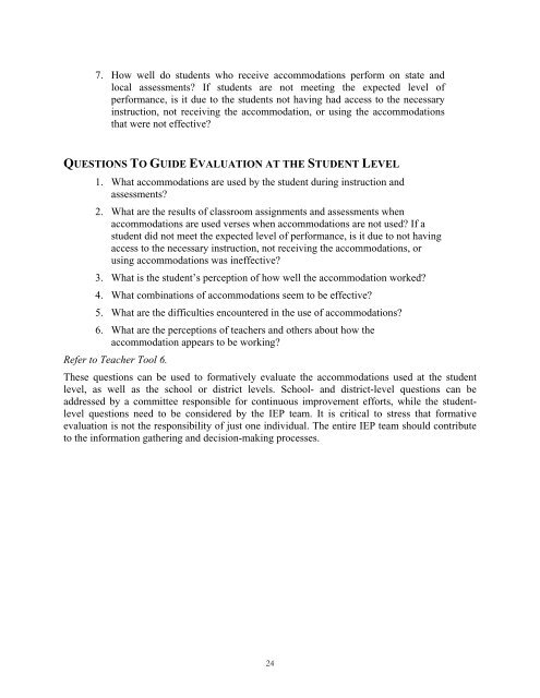 ACCOMMODATIONS MANUAL - The Office of Special Education ...