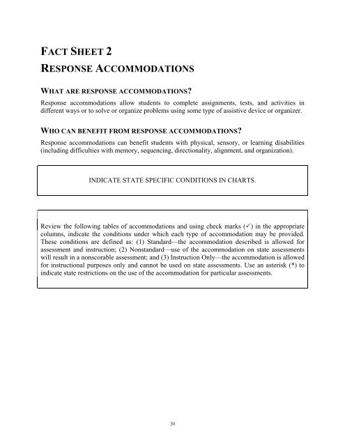 ACCOMMODATIONS MANUAL - The Office of Special Education ...