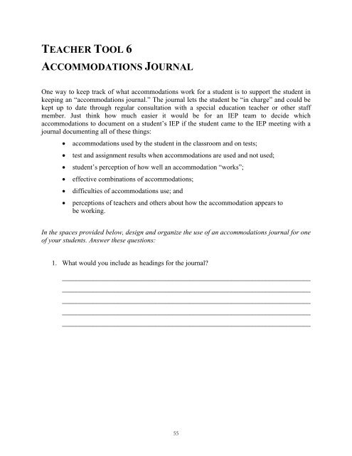 ACCOMMODATIONS MANUAL - The Office of Special Education ...