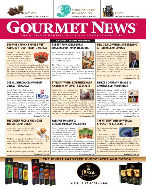 Gourmet News Special Edition for 2013 - Oser Communications Group