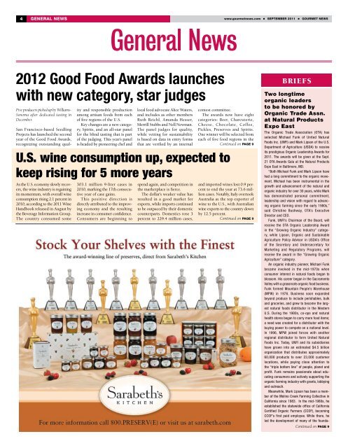 2011 Summer Fancy Food Show - Oser Communications Group