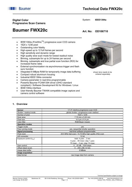 Baumer optronic gmbh - germany cameras amazon Baumer optronic gmbh - germany cameras amazon