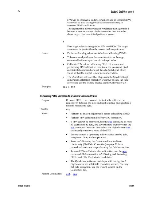 Spyder 3 Camera User's Manual GigE Dual Line - Frame Grabbers