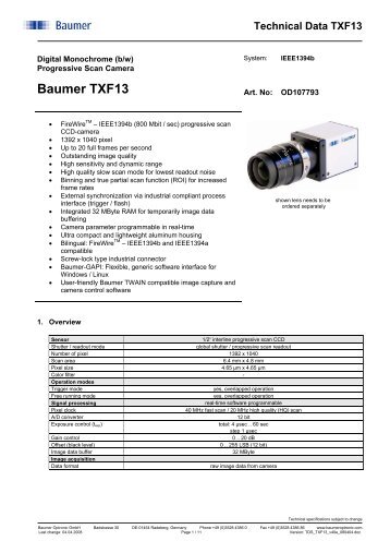 Baumer TXF13