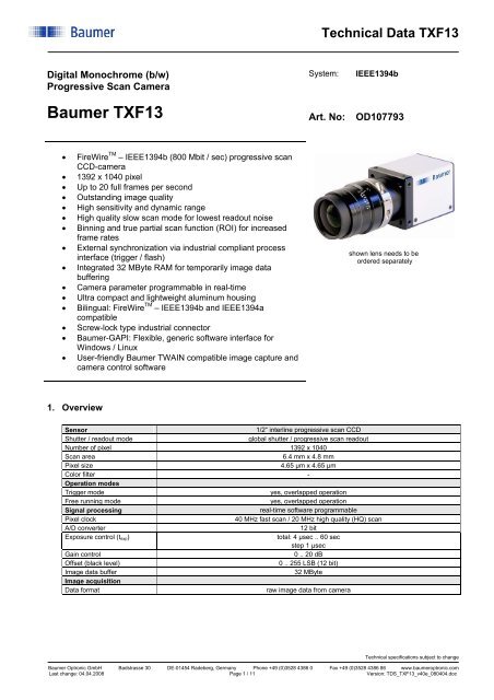 Baumer TXF13