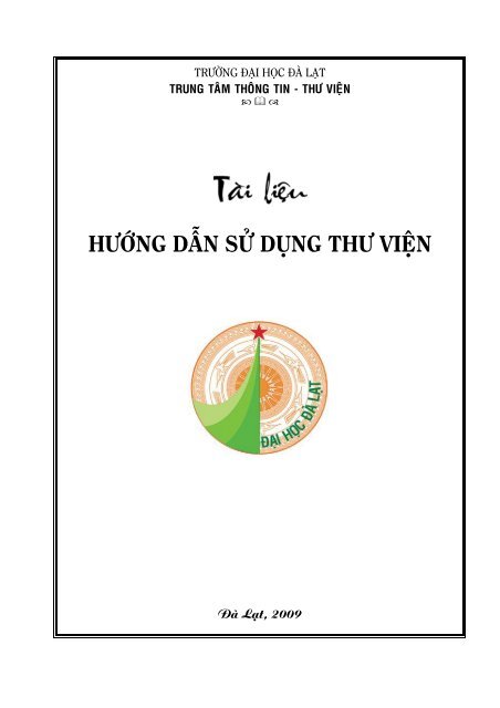 Hướng dẫn sử dụng Thư viện - Đại học Đà Lạt