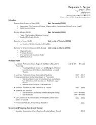 Current CV (2013) - Osgoode Hall Law School - York University