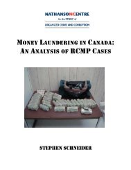 MONEY LAUNDERING IN CANADA: AN ANALYSIS OF RCMP CASES