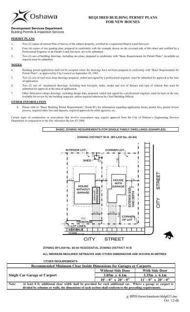 Requirements - Building Permit Plans For New ... - City of Oshawa