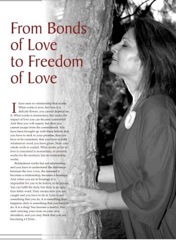 From Bonds of Love to Freedom of Love - Osho World