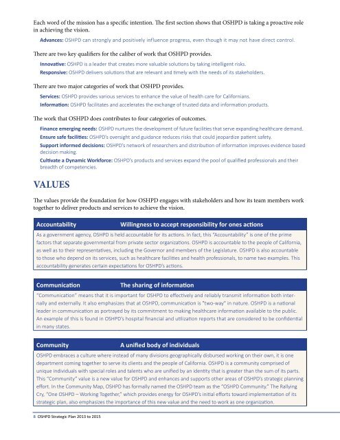 OSHPD Strategic Plan 2013 to 2015 - Office of Statewide Health ...