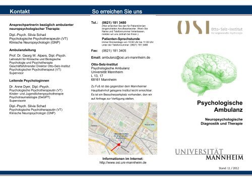 Neuropsychologische Therapie - Otto-Selz-Institut fÃ¼r Angewandte ...