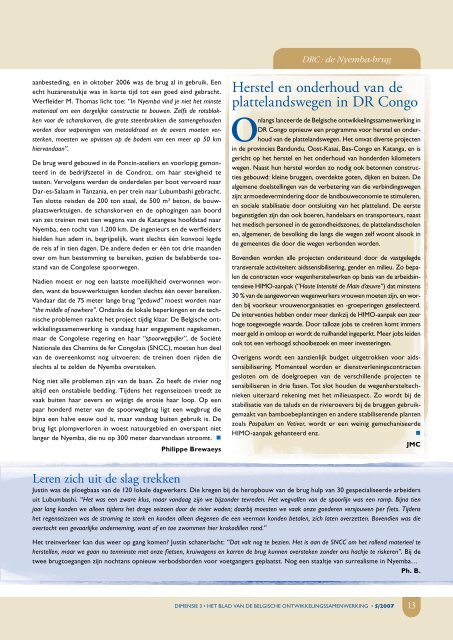 2007: een keerpunt voor DR Congo! - Buitenlandse Zaken