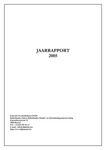 2005 (PDF, 504.87 Kb) - Buitenlandse Zaken - Belgium