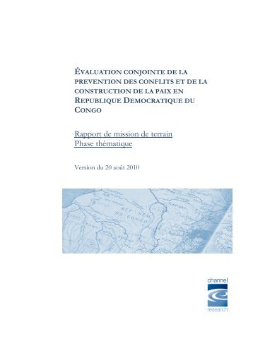 Rapport de mission - Belgium