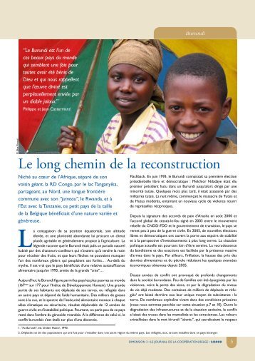 Burundi: le long chemin de la reconstruction (PDF, 836 Kb)