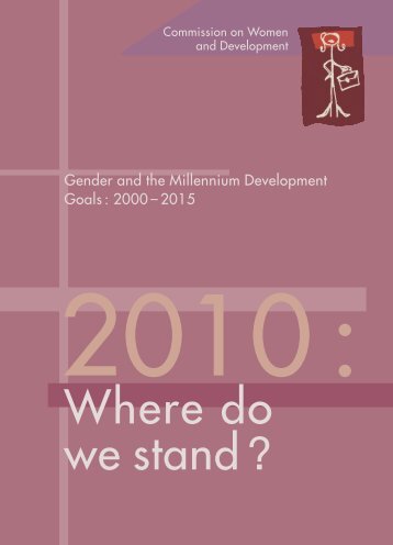 Gender and the Millennium Development Goals: 2000 ... - Belgium