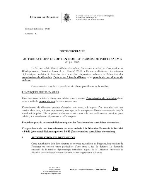 Les autorisations de détentions et de permis de port d'arme