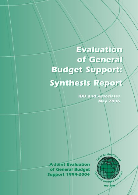 Evaluation of General Budget Support: Synthesis Report - Belgium