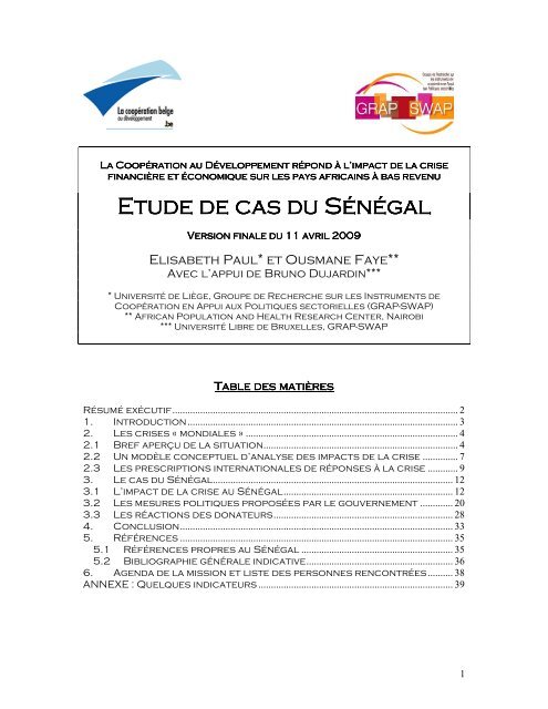 Etude de cas du Sénégal